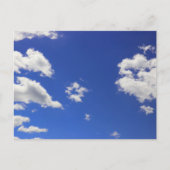 Deep Blue Sky White Fluffy Clouds, Foto Briefkaart (Voorkant)