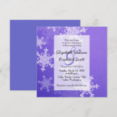 Deep Blue Snowflakes kerstbruiloft uitnodiging (Voorkant / Achterkant)