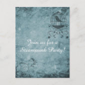 Deep Blue Steampunk Bird Cage Briefkaart (Voorkant)