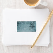 Deep Blue Steampunk Vogelkooi Adresetiketten Etiket (Insitu)