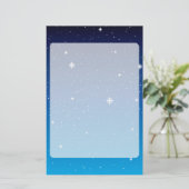 Deep Blue Sterrennacht Sky Briefpapier (Staand voorkant)