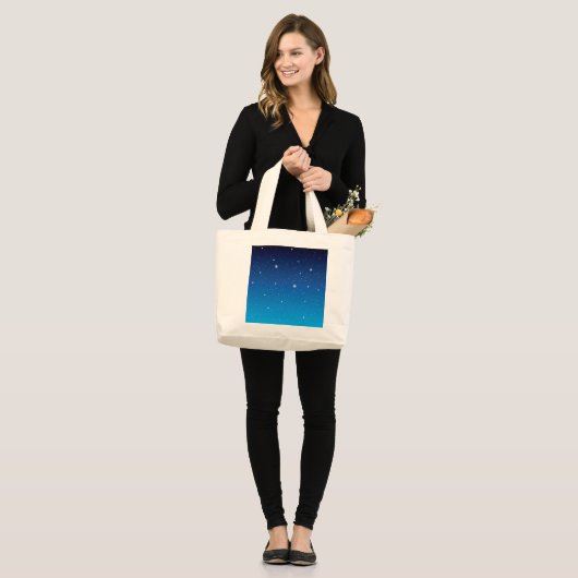 Deep Blue Sterrennacht Sky Grote Tote Bag (Voorkant (model))