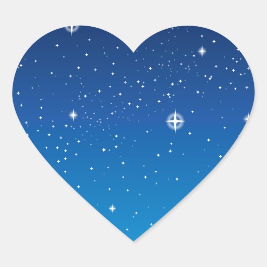 Deep Blue Sterrennacht Sky Hart Sticker (Voorkant)
