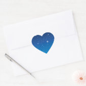Deep Blue Sterrennacht Sky Hart Sticker (Envelop)