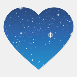 Deep Blue Sterrennacht Sky Hart Sticker