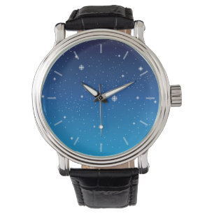 Deep Blue Sterrennacht Sky Horloge