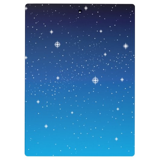 Deep Blue Sterrennacht Sky Klembord (Achterkant)