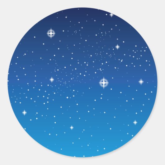 Deep Blue Sterrennacht Sky Ronde Sticker (Voorkant)