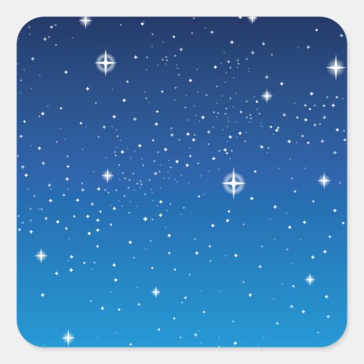 Deep Blue Sterrennacht Sky Vierkante Sticker (Voorkant)