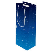 Deep Blue Sterrennacht Sky Wijn Cadeautas (Voorkant Gekanteld)