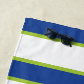 Deep Blue Stripe, gepersonaliseerd winkelhuis Strandlaken (In situ)