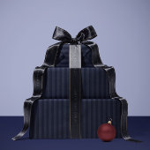 Deep Blue Stripe Wrapping Paper Cadeaupapier