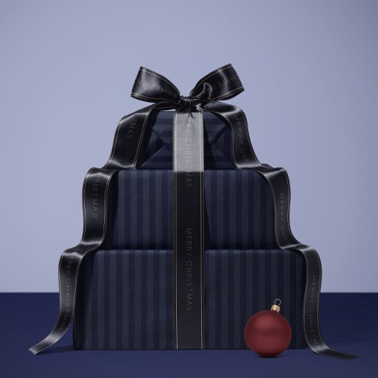 Deep Blue Stripe Wrapping Paper Cadeaupapier