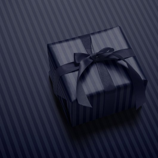 Deep Blue Stripe Wrapping Paper Cadeaupapier