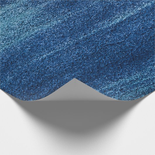 Deep Blue Textured Wrapping Paper Cadeaupapier (Hoek)