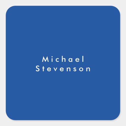 Deep Blue Trendy Modern Professional Vierkante Sticker (Voorkant)