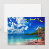 Deep Blue Tropical Island Bliss Briefkaart (Voorkant / Achterkant)