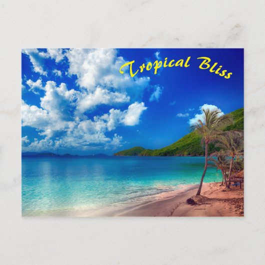 Deep Blue Tropical Island Bliss Briefkaart (Voorkant)
