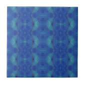 Deep blue turquoise geometrisch design mosaic kat tegeltje (Voorkant)