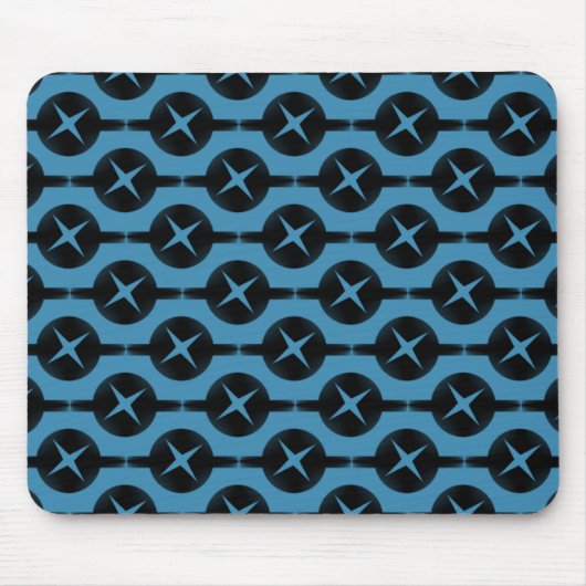 Deep Blue Uncommon Circles Mousepad Muismat (Voorkant)