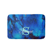 Deep Blue Underwater Alcohol Ink Painting Badmat (Voorkant)