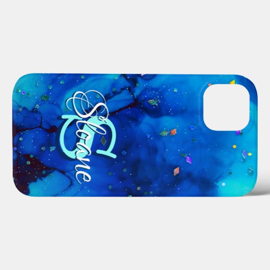 Deep Blue Underwater Alcohol Ink Painting Case-Mate iPhone Case (Achterkant (horizontaal))