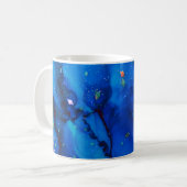 Deep Blue Underwater Alcohol Ink Painting Koffiemok (Voorkant links)