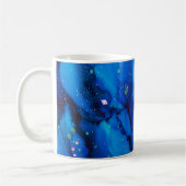 Deep Blue Underwater Alcohol Ink Painting Koffiemok (Links)