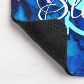 Deep Blue Underwater Alcohol Ink Painting Muismat (Hoek)