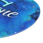 Deep Blue Underwater Alcohol Ink Painting Snijplank (Hoek)