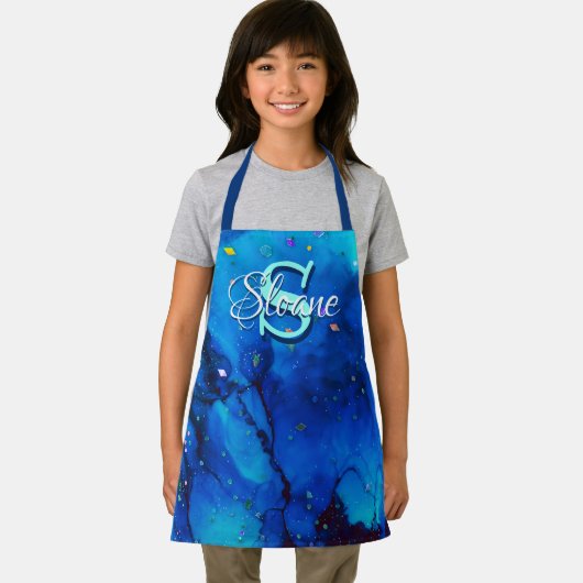 Deep Blue Underwater Alcohol Ink Schort (Insitu)