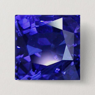 Deep Blue Vierkante Button 5,1 Cm