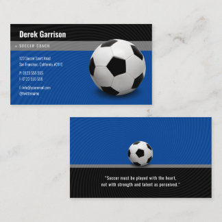 Deep Blue Voetbal coach | Instructeur voor sport Visitekaartje