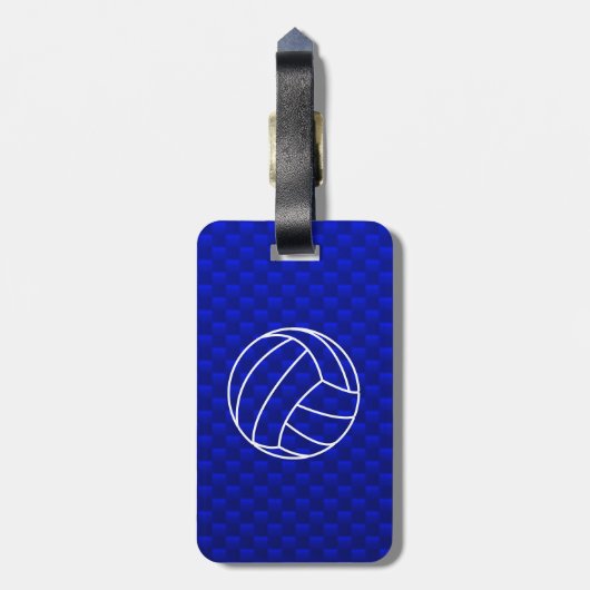 Deep Blue Volleyball Bagagelabel (Achterkant verticaal)