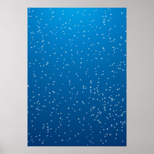 Deep Blue Water en kleine bubbels Poster (Voorkant)