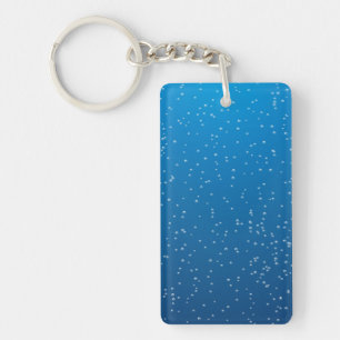 Deep Blue Water en kleine bubbels Sleutelhanger