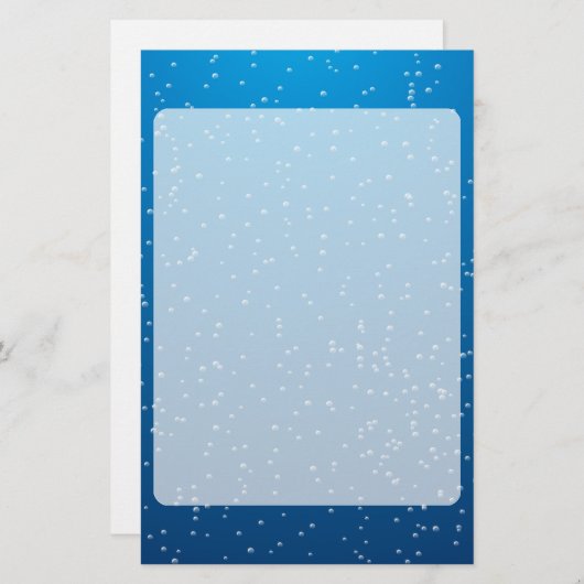 Deep Blue Water en TIny Bubbles Briefpapier (Voorkant / Achterkant)