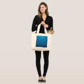 Deep Blue Water en TIny Bubbles Grote Tote Bag (Voorkant (model))