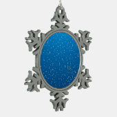 Deep Blue Water en TIny Bubbles Tin Sneeuwvlok Ornament (Links)