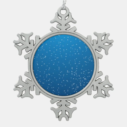 Deep Blue Water en TIny Bubbles Tin Sneeuwvlok Ornament (Voorkant)