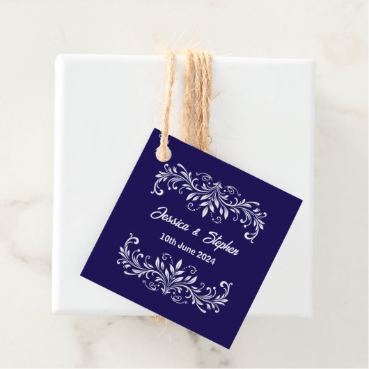 Deep Blue Wedding Bedankjes Labels (In situ)