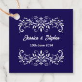 Deep Blue Wedding Bedankjes Labels (Voorkant)