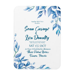 Deep Blue Wedding Uitnodigingsmagneet Magneet