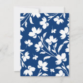 Deep Blue, White Flower Stems Kaart (Achterkant)