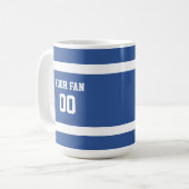 Deep Blue & White Football Team - persoonlijk Koffiemok (Voorkant links)