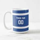 Deep Blue & White Football Team - persoonlijk Koffiemok (Links)