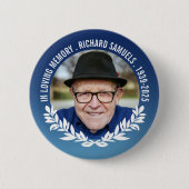 Deep Blue White Halfkrans in liefdevolle Geheugenf Ronde Button 5,7 Cm (Voorkant)