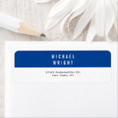 Deep Blue White Modern Plain Simple Minimalist Etiket (Insitu)