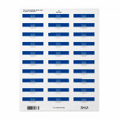Deep Blue White Modern Plain Simple Minimalist Etiket (Full Sheet)