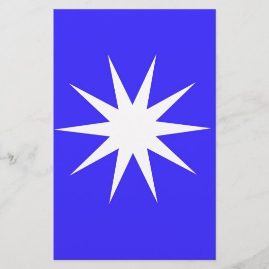Deep Blue White Star Briefpapier (Voorkant)